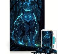 Puzzle Phantom Lynx︰ Spirito della Foresta del Crepuscolo da 1000 pezzi per adulti, giocattolo intelligente, passatempo domestico, bordi lisci, oggetto da collezione (38x26cm)