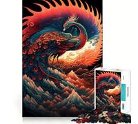 Puzzle Phoenix da 1000 pezzi per adulti, regalo, gioco di logica, divertimento lento, taglio preciso, regalo elegante (38x26cm)
