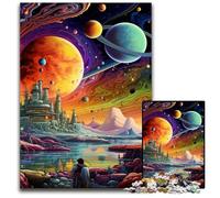 Puzzle Pianeta Colorato 1000 Pezzi per Adulti, Puzzle Impegnativi, Rompicapo, Gioco per Adulti, Attività Interattiva per la Famiglia 26X38CM/10,23x14,96 pollici