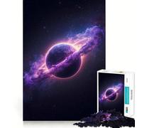 Puzzle "Pianeta viola con anelli nello spazio" per ragazzi, 1000 pezzi, gioco di logica, rilassante, di alta qualità, regalo stagionale (50x75cm)