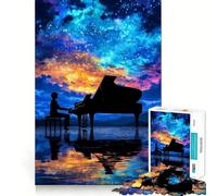 Puzzle "Pianoforte sotto un cielo stellato" per adulti, 1000 pezzi, gioco di logica, hobby tranquillo, taglio perfetto, regalo elegante (38x52cm)