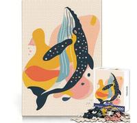 Puzzle piatto astratto con balena per adulti, 1000 pezzi, stimola la creatività, allevia lo stress e crea un'atmosfera divertente Bordi precisi Un pensiero speciale per Natale (38x26cm)