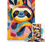 Puzzle piatto astratto con bradipo, 1000 pezzi, ideale per adolescenti, per migliorare la memoria e il tempo libero Pezzo unico con motivo natalizio 50x75cm