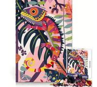 Puzzle piatto astratto con camaleonte per ragazzi, 1000 pezzi, sfida intelligente, passatempo rilassante, chiusura di sicurezza, regalo di Natale (50x75cm)