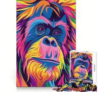 Puzzle piatto astratto con orango per adulti, 1000 pezzi, stimola la memoria, divertimento e relax, bordi precisi, regalo perfetto (38x52cm)