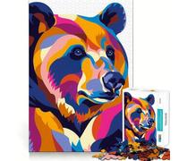 Puzzle piatto astratto Pop Bear da 1000 pezzi per adulti, ideale per stimolare la mente e ridurre lo stress, con bordi precisi, perfetto come decorazione da parete (50x75cm)