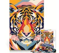 Puzzle piatto astratto Tiger Pop da 1000 pezzi per adolescenti, gioco per lo sviluppo delle capacità cognitive, design accogliente e rilassante, assemblaggio, regalo pensato 38x52cm