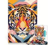 Puzzle piatto astratto Tiger Pop da 1000 pezzi per adolescenti, gioco per lo sviluppo delle capacità cognitive, design accogliente e rilassante, assemblaggio, regalo pensato 38x52cm