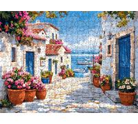 Puzzle piccola città fiore - Puzzle 1500 Pezzi per Adulti - Puzzles Giochi Rilassamento - Bene Confezionamento in Scatola - Stampa Alta Definizione Colori Brillanti - Puzzles Legno Impegnativi s7h-25