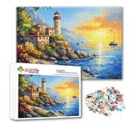 Puzzle Piccola Città Puzzle 1000 Pezzi Paesaggio, Adulti e Adolescente Divertente Giocattolo per Giocare, Impegnativi Impossibile Jigsaw con Poster e Borsa Chiusa per Decorazioni Casa Regalo A-1