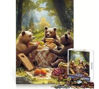 Puzzle "Picnic degli orsi nel bosco" da 1000 pezzi per ragazzi Creatività, divertimento assicurato, bordi precisi, regalo di Natale (38x52cm)