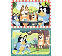 Ravensburger - Puzzle Bluey, Puzzle per bambini dai 3 anni in su, con 2 x 12 pezzi, 26x18 cm