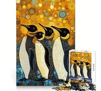 Puzzle "Pinguini fianco a fianco" per ragazzi, 1000 pezzi, gioco stimolante e rilassante, taglio preciso, lista dei desideri di Babbo Natale (38x52cm)