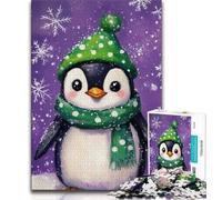 Puzzle Pinguini in inverno per adolescenti 1000 pezzi, gioco per famiglie antistress, sfida difficile, collezione di artisti, belle arti (38x26cm)