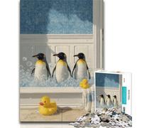 Puzzle Pinguino che fa il bagno, 1000 pezzi, per adulti e adolescenti, giocattoli educativi per l'apprendimento, giochi per famiglie, migliorano l'amore tra coppie, 50x75cm
