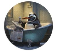 Puzzle "Pinguino che legge il giornale", 1000 pezzi, per adulti, puzzle rotondo da 1000 pezzi, rompicapo ad alta difficoltà per adolescenti, 67,5x67,5 cm