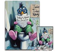 Puzzle "Pinguino che va in bagno", 1000 pezzi per adulti, rompicapo educativo, decorazione artistica per casa e ufficio, età 14+, 26X38CM/10,23x14,96 pollici.