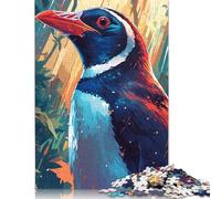 Puzzle Pinguino nella giungla 500 pezzi per adulti Puzzle in legno Esercizio mentale Sfida Gioco Intrattenimento Regali Attività per famiglie (52x38 cm)