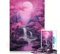 Puzzle Pink Cascade Harmony da 1000 pezzi per adolescenti, gioco di logica, calma mentale, bordo di qualità, regalo di Natale (50x75cm)