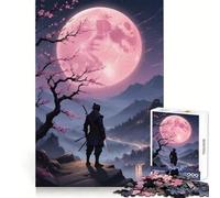 Puzzle Pink Moon Samurai Warrior per ragazzi, 1000 pezzi, per rafforzare la memoria, favorire la calma, un passatempo di qualità, ideale come regalo festivo (38x52cm)
