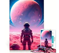 Puzzle Pink Planet da 1000 pezzi per ragazzi, gioco mentale, momento di relax, taglio di alta qualità, regalo artistico (38x52cm)