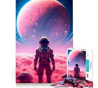 Puzzle Pink Planet da 1000 pezzi per ragazzi, puzzle facile da assemblare, per il tempo libero, con taglio preciso, regalo di Babbo Natale (38x26cm)