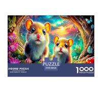 Puzzle "Pioggia di Girasoli" per tutta la famiglia, 1000 pezzi - Due topi, foresta incantata, regali per uomini e donne, regalo divertente per la casa, 38x26 cm/1000 pezzi