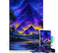 Puzzle Piramidi di notte da 1000 pezzi per ragazzi, gioco di abilità mentale, divertimento rilassante, design da assemblare, (38x26cm)