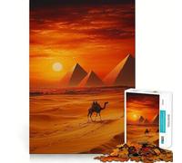 Puzzle Piramidi Tramonto 1000 Pezzi per Adulti Gioco Cognitivo per Attività di Coppia Assemblaggio Modello Regalo di Babbo Natale (38x26cm)