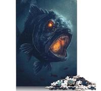 Puzzle Piranha Evil Scary Horror Difficile da Sfidare, Puzzle in Cartone Riciclato al 100%, per Donne e Uomini, Regali per la Festa della Mamma, 1000 Pezzi (26x38cm)