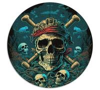 Puzzle pirata scheletro per adulti, 1000 pezzi, puzzle rotondi, 1000 pezzi per adulti, gioco rompicapo per adolescenti, regalo perfetto per le feste, 67,5x67,5 cm