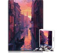 Puzzle Pixel Art da 1000 pezzi per adolescenti, Venezia, Italia Gioco divertente per imparare e stimolare la mente Regalo perfetto per le feste Dimensioni: 38x52cm