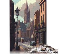 Puzzle Pixel Art di Edimburgo, 100% carta riciclata, puzzle rettangolare per bambini adulti, regalo di Natale, 1000 pezzi (26x38 cm)