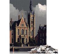 Puzzle Pixel Art di Maastricht, decorazione unica per la casa, puzzle di cartone premium per adulti e adolescenti, 1000 pezzi (75x50 cm)