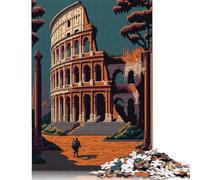 Puzzle Pixel Art di Roma, rompicapo in cartone riciclato al 100%, per bambini e adulti dai 12 anni in su, regali per la festa del papà, 1000 pezzi (26x38 cm)