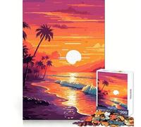 Puzzle Pixel Art Tramonto sulla spiaggia, 1000 pezzi per adolescenti Pensa che il tempo dedicato all'allenamento sia ben speso Bordi definiti Regalo festivo (50x75cm)