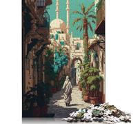 Puzzle Pixel Art Tunisi, decorazione unica per la casa, puzzle in cartone riciclato al 100% per bambini e bambine, regali di Halloween, 1000 pezzi (75x50 cm)