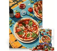 Puzzle "Pizza e Vino - Natura morta" da 1000 pezzi per adolescenti,stimolante per la mente,ideale per il tempo libero e la fuga dalla realtà,con incastro perfetto,perfetto come regalo per le vacanze