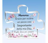 Puzzle Placche Mamma Festa Madre Regali Targhe e Cartelli Decorativi Apprezzare Compleanno Acrilico Segno Mammina Souvenir Natale Ricordo Grazie Per Essere Un Pezzo Così Importante della Mia Vita