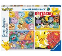 Ravensburger - puzzle pokémon, collezione bumper pack 4x100, 4 puzzle da 100 pezzi, età raccomandata 5+ anni