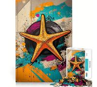 Puzzle Pop Art a forma di stella marina per adulti, 1000 pezzi, gioco intelligente e divertente per tutta la famiglia, con bordi lisci, ideale per esporre opere d'arte 50x75cm