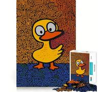 Puzzle Pop Art Anatra Gialla da 1000 pezzi per adulti, rompicapo rilassante, immagine da assemblare, oggetto regalo di Babbo Natale (38x52cm)