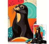Puzzle Pop Art con foca, 1000 pezzi, per adulti, gioco cognitivo, divertente da assemblare, pezzo da collezione (50x75cm)