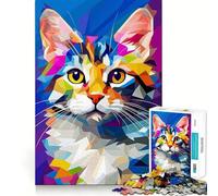 Puzzle Pop Art con gattini per adolescenti, 1000 pezzi, gioco di logica, tempo libero, taglio preciso, lista dei desideri di Babbo Natale (38x52cm)