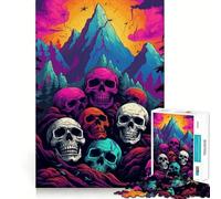 Puzzle Pop Art "Montagna del Teschio" per adolescenti, 1000 pezzi, gioco per allenare la mente, attività per la casa, taglio di precisione, decorazione murale 38x26cm