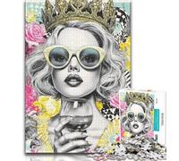 Puzzle Pop Art Queen per adulti e adolescenti, aiuta il cervello a esercitare i giocattoli avvincenti per coltivare la pazienza, ottimo regalo, 50x75cm