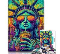 Puzzle Pop Art Statua della Libertà 1000 pezzi per adolescenti, regalo, gioco stimolante e decorazione da parete per famiglie, regali unici per compleanno e Natale 50x75cm
