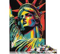 Puzzle Pop Art Statua della Libertà con immagini personalizzabili, 100% cartone riciclato, per bambini e adulti, 1000 pezzi (26x38 cm)
