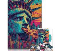 Puzzle Pop Art Statua della Libertà per adolescenti 1000 puzzle, ammazza il tempo durante le vacanze a casa Ogni pezzo è unico Gioco divertente e stimolante per tutta la famiglia, 38x26cm