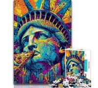 Puzzle Pop Art Statua della Libertà per adulti 1000 pezzi, gioco educativo, sfida giocattolo, ideale come regalo per tutta la famiglia, 38x26cm